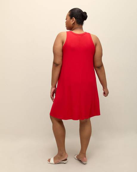 Responsible, Sleeveless Swing Halter Dress with Pockets