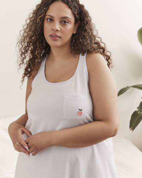 Striped Sleeveless Short Sleepshirt - ti Voglio