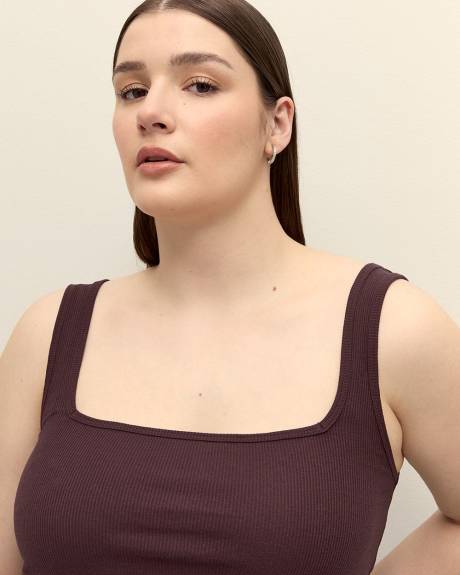 Square-Neck Ribbed Knit Tank Top - Addition Elle - PENN. Essentials