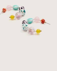 Multicolour Beaded Hoop Earrings