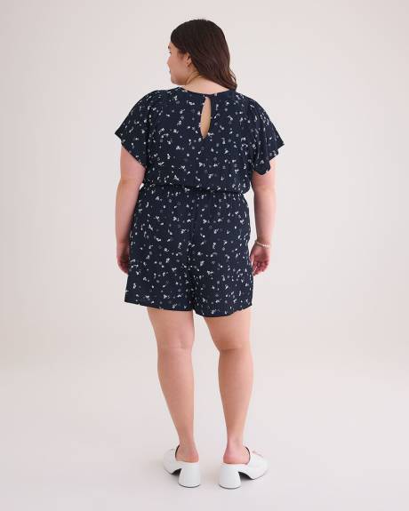 Romper with Short Flutter Sleeves