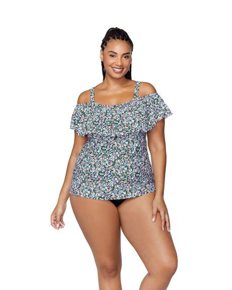 Plus Size Take A Trip Rosalie Tankini Swim Top