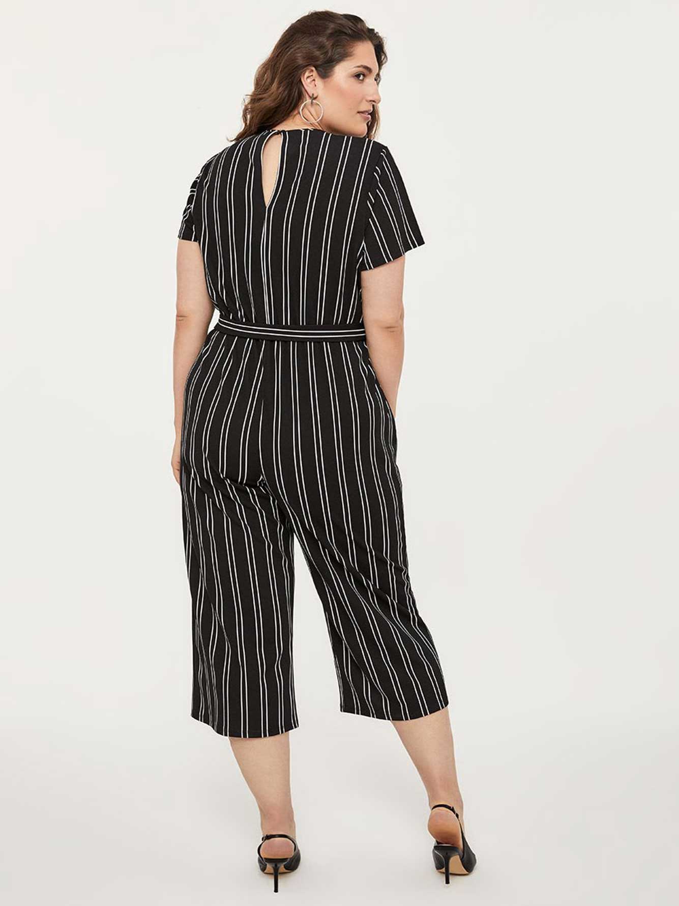 Printed FauxWrap Jumpsuit with Belt In Every Story Penningtons