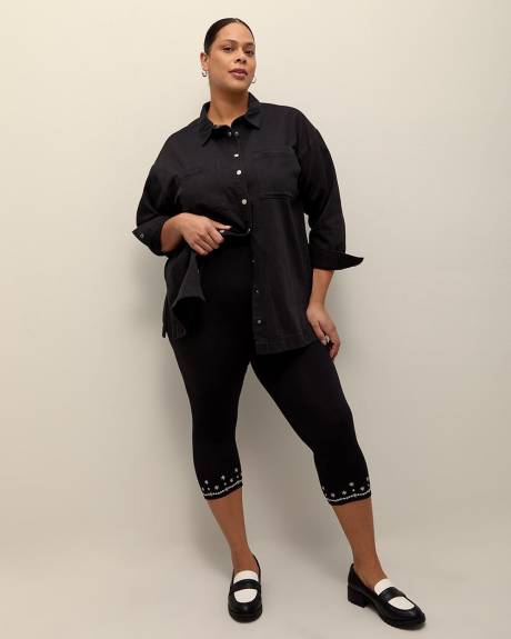 Legging capri avec broderie anglaise à l'ourlet - Essentiels PENN.