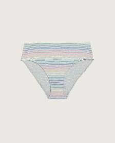 Culotte échancrée en coton chiné avec rayures multicolores - ti VOGLIO
