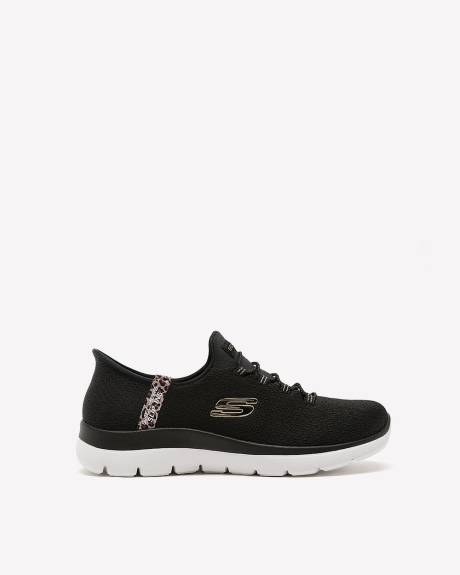 Chaussure à enfiler Summits avec détail à motif léopard, pour pied large - Skechers