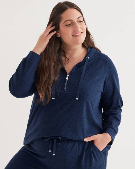 Pull à capuche avec col à fermeture à glissière - Active Zone