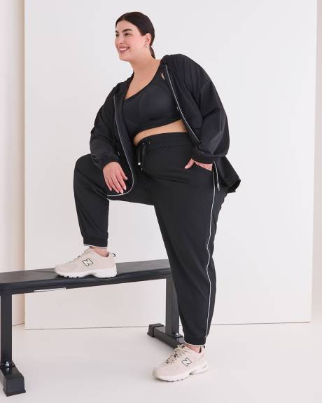Pantalon de jogging extensible noir à enfiler, tissu responsable - Active Zone