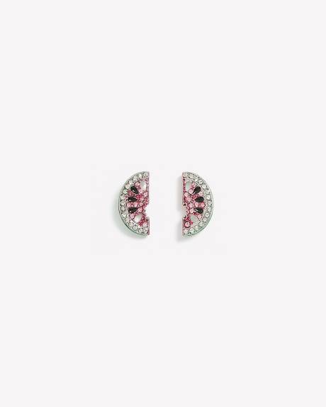 Boucles d'oreilles boutons en forme de melons d'eau