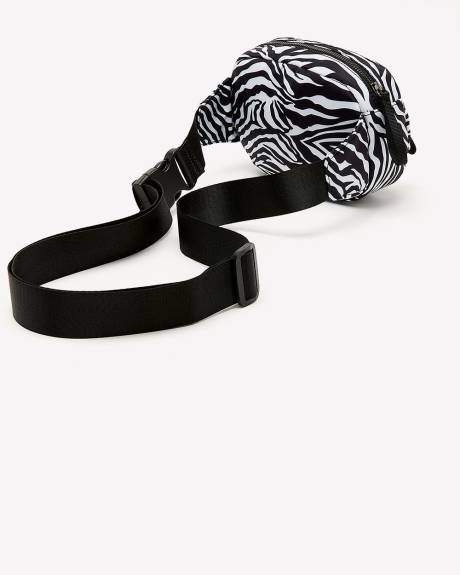 Zebra-Print Nylon Belt Bag - Active Zone