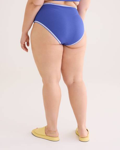Culotte de maillot texturée avec élastique à motifs géométriques