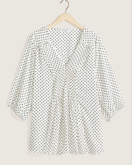 Printed Chiffon Pintuck Blouse - In Every Story