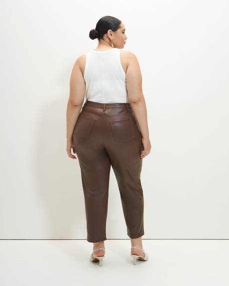 High-Waisted Straight-Leg Faux Leather Pant - Addition Elle