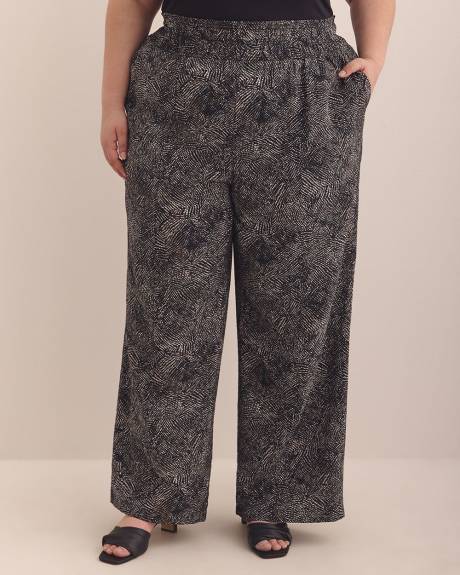 Palazzo-Leg Pant with Elastic Waistband
