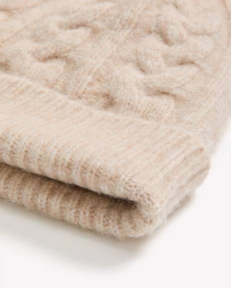 Pompom Cable Knit Beanie