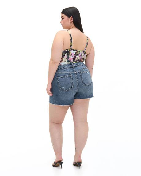 Short en denim usé, tissu responsable - Addition Elle