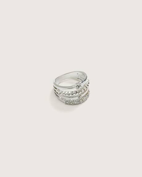 4-Layer Ring with Crystal Stones