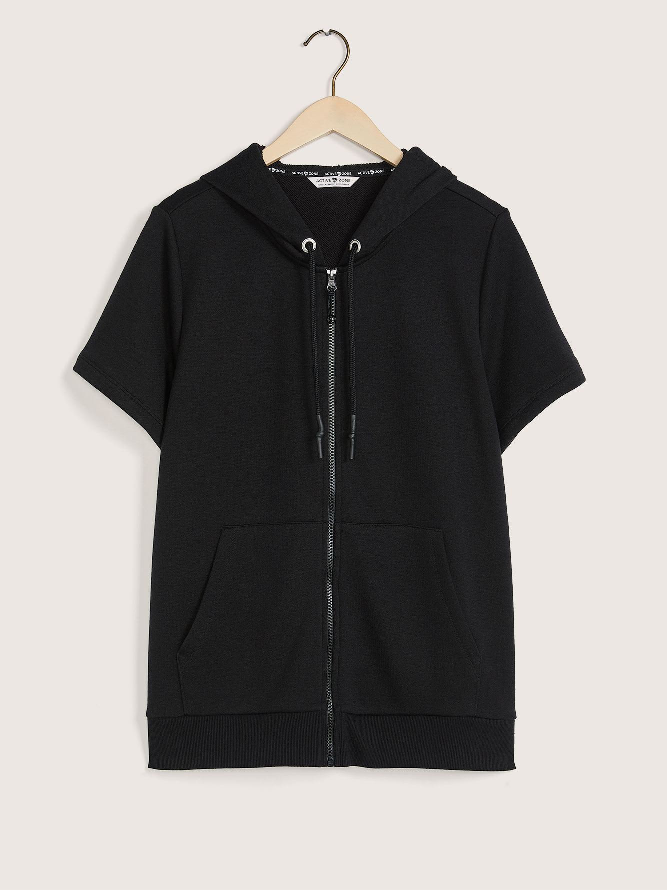 Hooded Short Sleeve Fleece Jacket Active Zone Penningtons