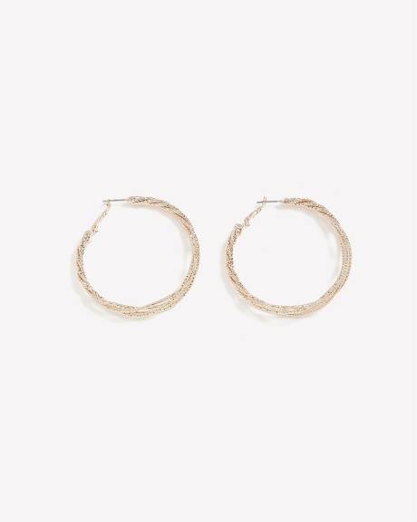 Rose Gold Twisted Hoop Earrings