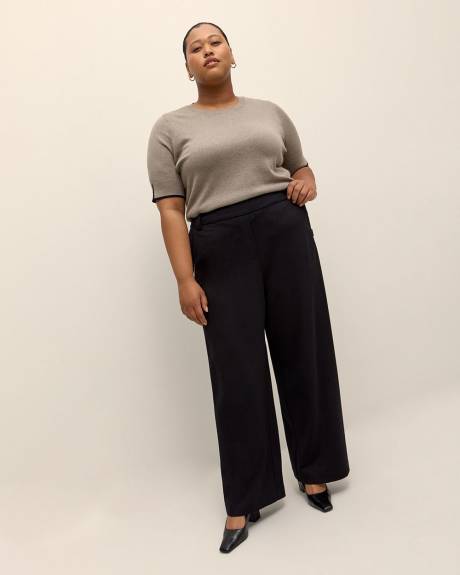 Responsible, Petite, Essential Ponte de Roma Wide-Leg Pant