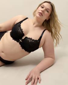 Unlined Front Closure Bra with Lace - Déesse Collection