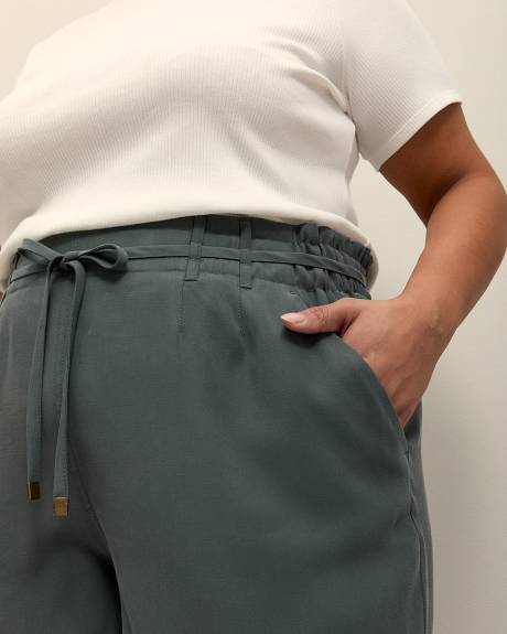 Fashion Wide-Leg Paperbag Pant