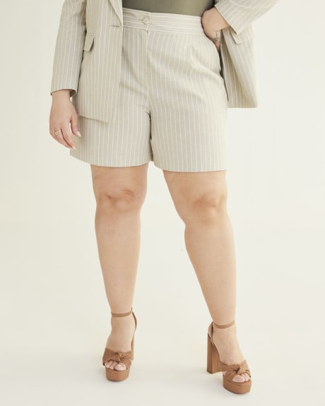Striped Linen Blend Short