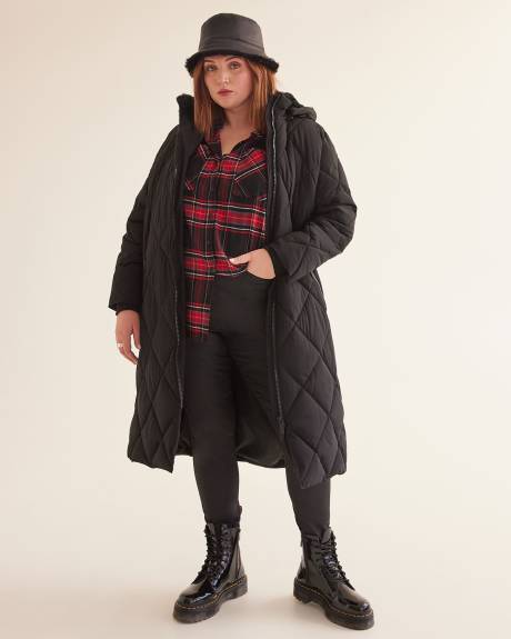 Responsible, Long Black Puffer Winter Coat