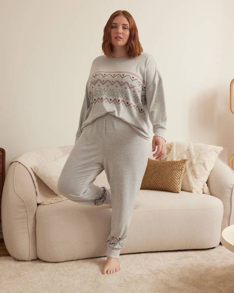 Fair Isle Knit Jogger Pyjama Pant - ti Voglio