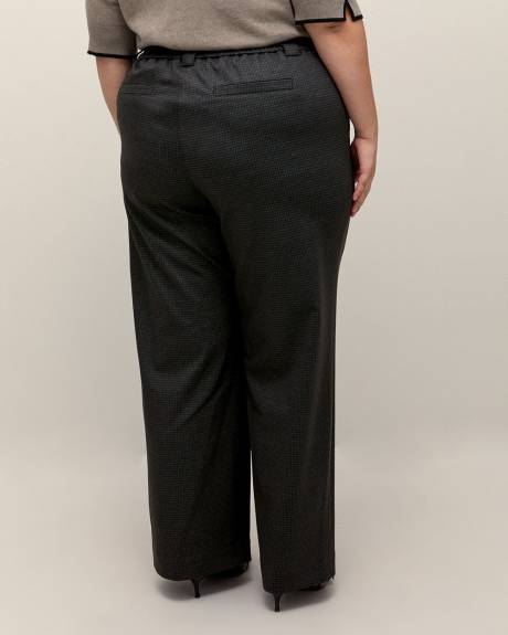 Pantalon essentiel en pointe de Rome à jambe large, coupe petite