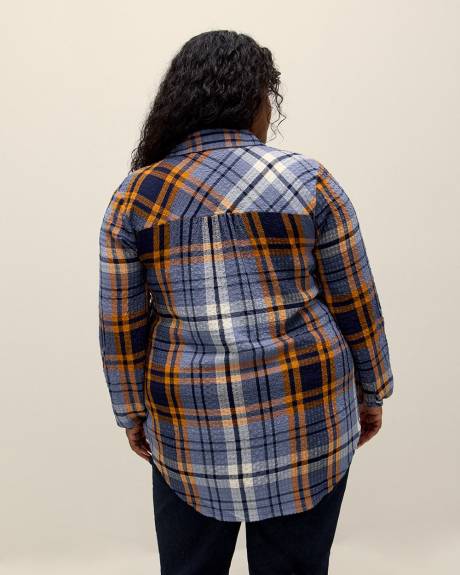 Plaid Buttoned-Down Tunic Shirt