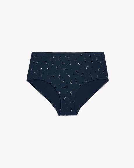 Dark Blue Cotton Brief with Candy Cane Print - ti Voglio