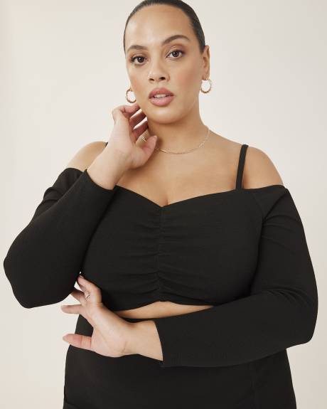 Black Off-the-Shoulder Long-Sleeve Dress - Addition Elle