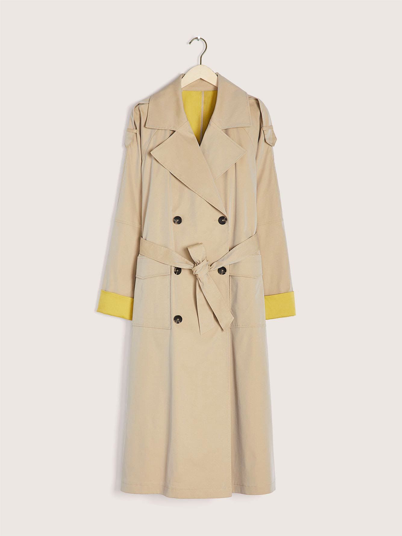 Bicolored Double-Breasted Trench Coat - Addition Elle | Penningtons