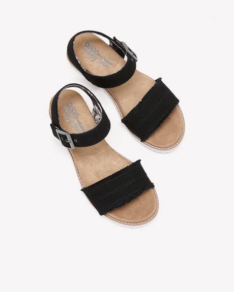 Wide Width, Desert Kiss Black Strap Sandal - Skechers