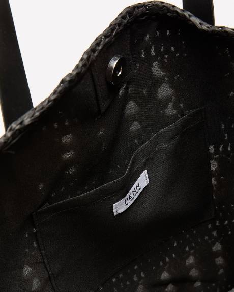 Sac fourre-tout en paille rayée