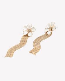 Boucles d'oreilles fleur avec chaînes