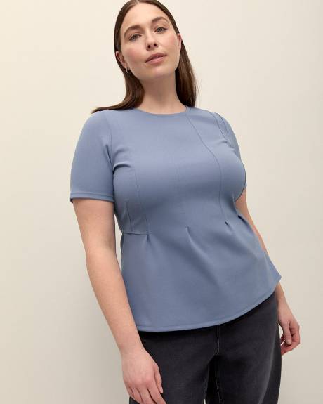 Fit and Flare Knit Top with Seam Details - Addition Elle