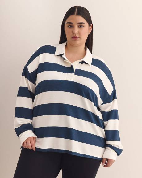 Long-Sleeve Striped Rugby Shirt - Active Zone