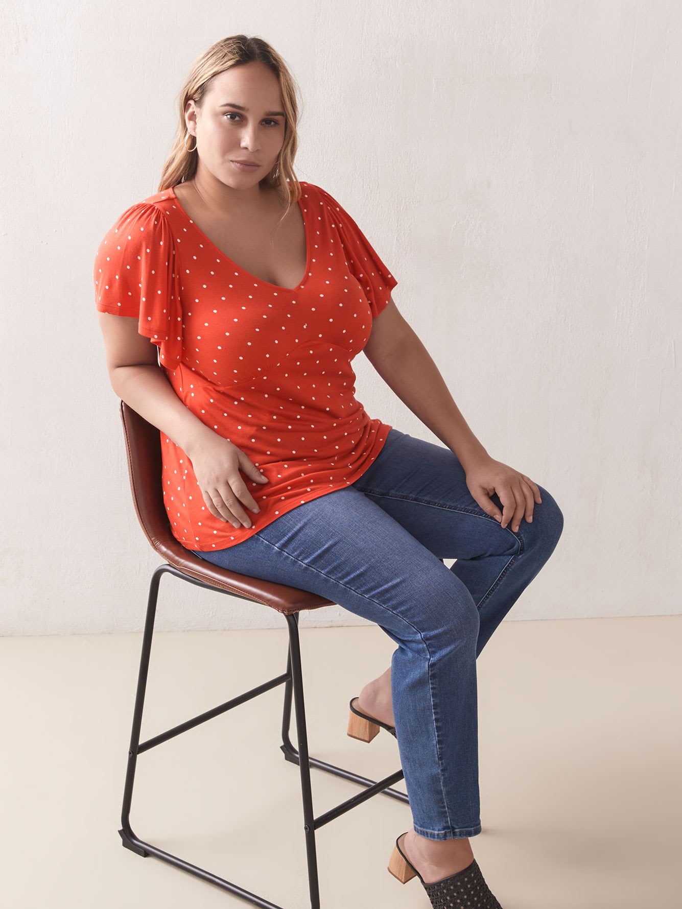 Printed Short Sleeve Empire Cut Top Addition Elle Penningtons