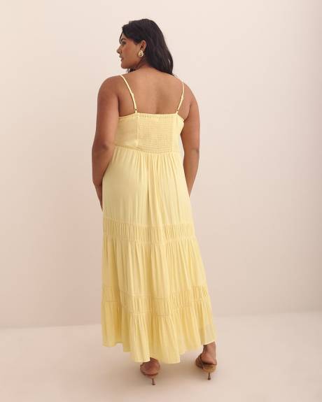 Fit and Flare Sleeveless Tiered Maxi Dress - Addition Elle