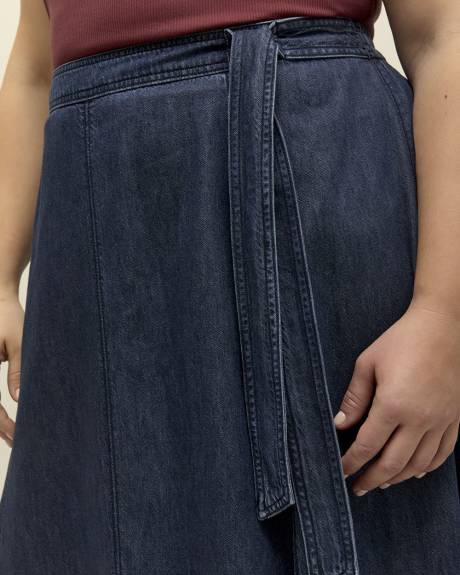 Jupe longue fluide en denim, tissu responsable - d/C JEANS