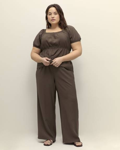 Palazzo-Leg Pant with Elastic Waistband
