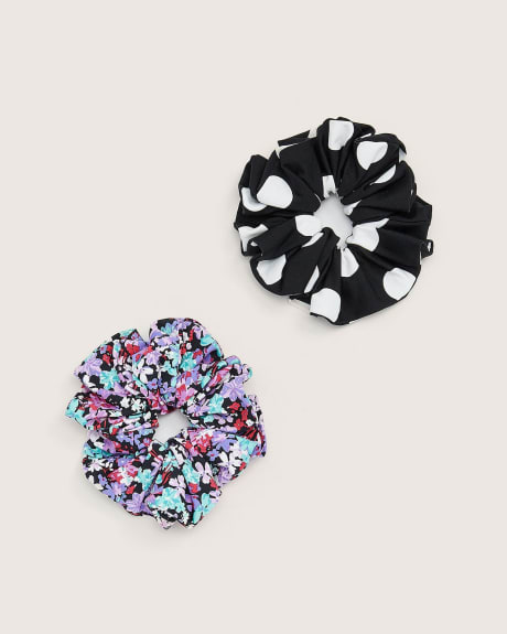Micro Jersey Knit Hair Scrunchies, Set of 2