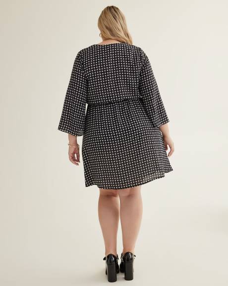 Lightweight Wrap Dress with Bell Sleeves