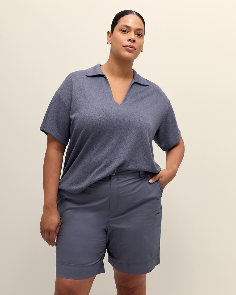 Short-Sleeve Polo Knit Top | Penningtons