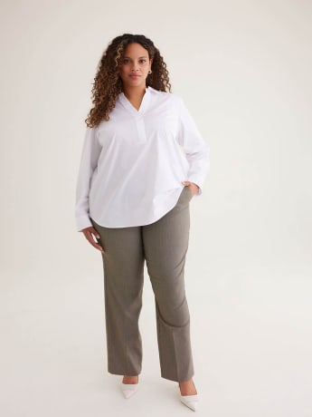 Savvy Fit Straight-Leg Pant Houndstooth Pattern - PENN. Essentials