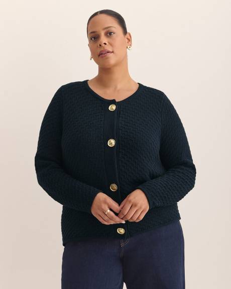 Fancy Stitch Cardigan Sweater