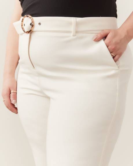 Cropped Straight-Leg Pant with Sash