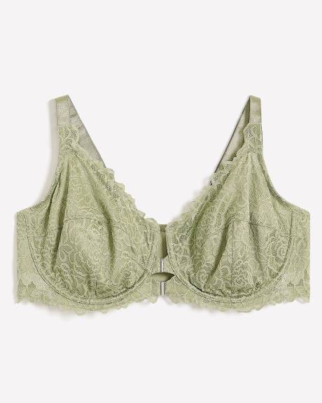 Soutien-gorge non doublé en dentelle avec fermeture avant et armatures – Déesse Collection